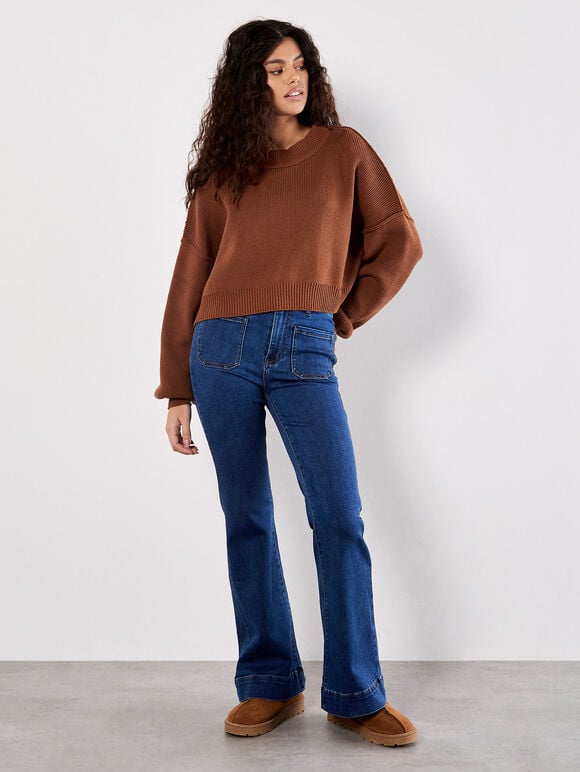 Cropped Drop Shoulder Jumper