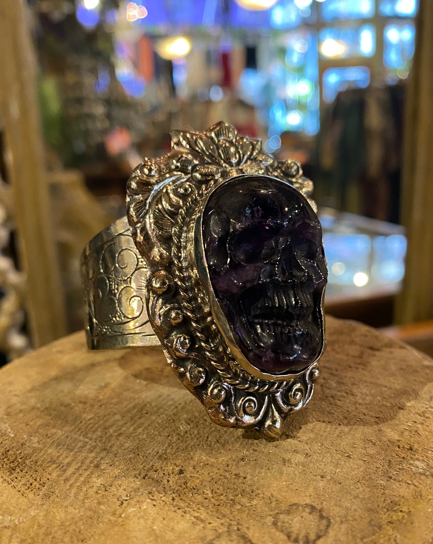 Amethyst Skull Cuff Bracelet (2)