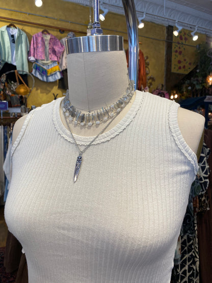 Fitted Ribbed Tank Top - Ivory