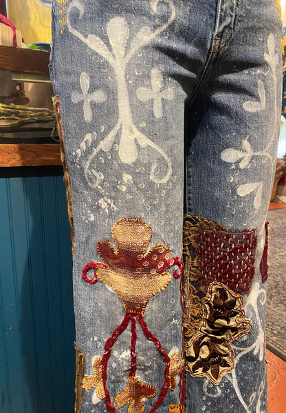Embroidered Dreams Daze High Rise Wide Leg Jean - Savannah Pedersen*
