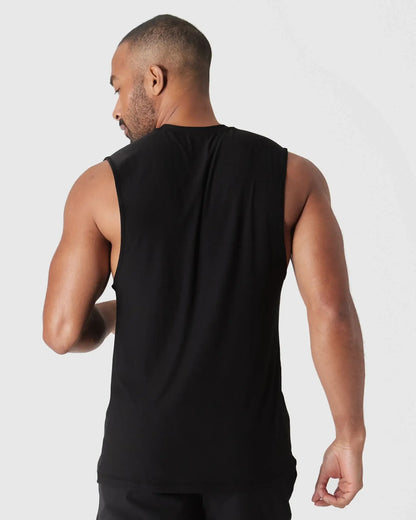 Active Sleeveless Muscle Tank - Black