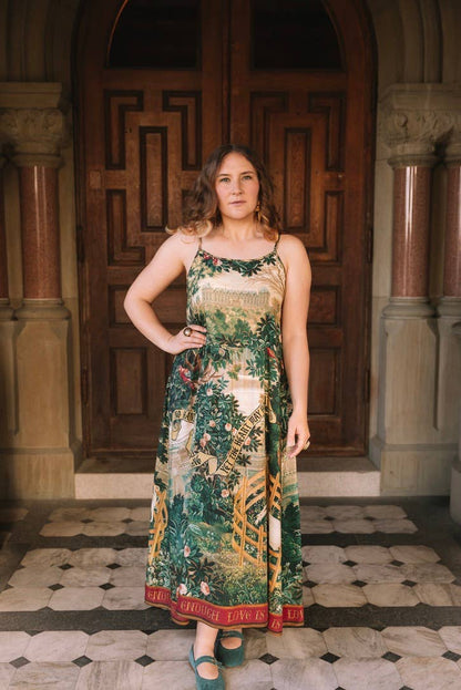 Wildheart Bohéme Long Maxi Slip Dress w/ Unicorn & Castle - L/XL (fits approx. size 12-16)