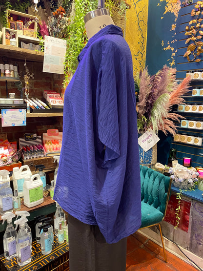 Oversized Button-Down Shirt - Admiralty