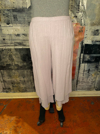 Crop Layered Pant - Platinum