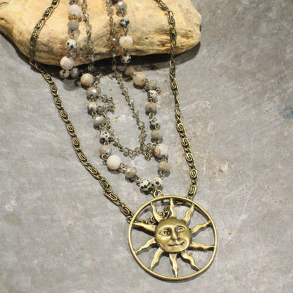 Sun Burst Layered Necklace