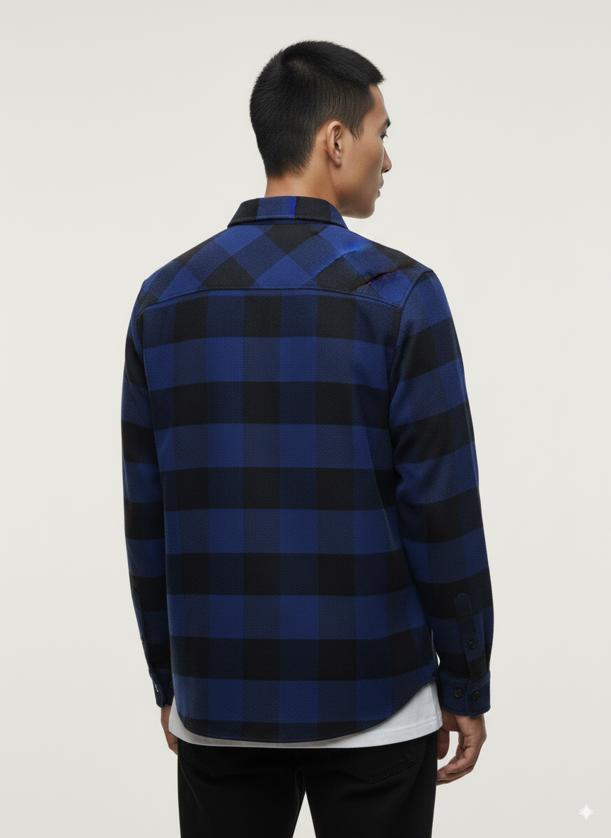 Men's Flannel Buffalo Plaid Shirt - Blue