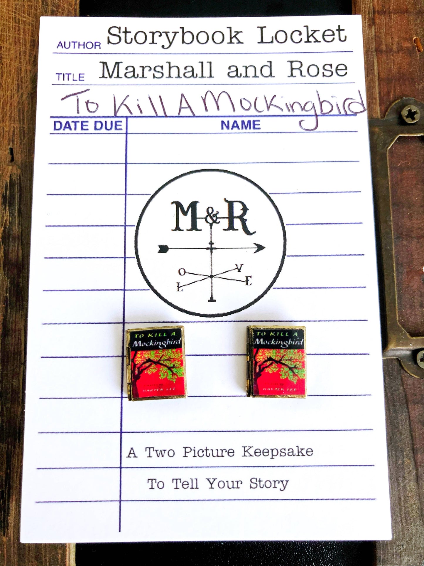 Post Earrings Book Locket To Kill A Mockingbird
