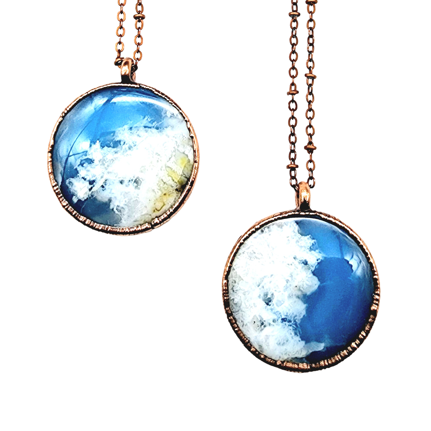 Cloudy Days Flower Agate Necklace