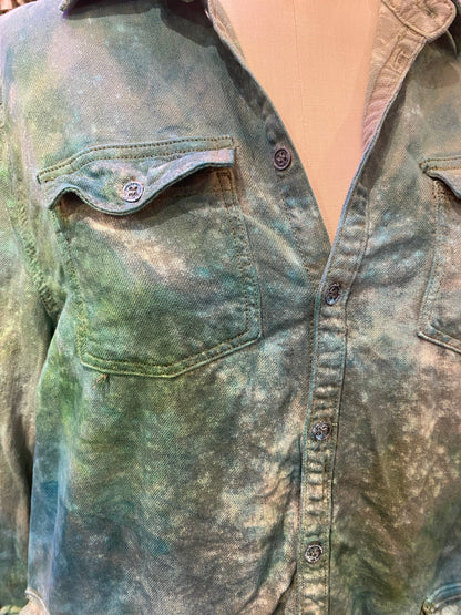 Custom Dyed Denim Jacket - Pine