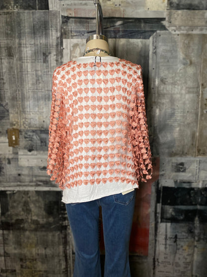 Heart Embroidery Blouse