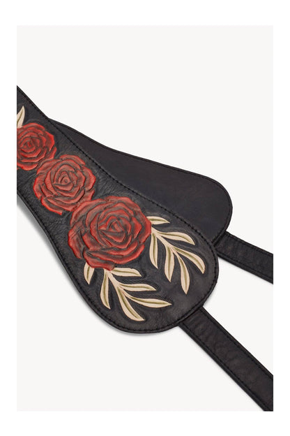 Charm Rose Belt Black - Black /Napa Leather