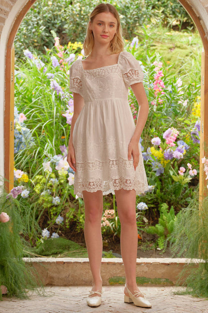 Romantic Garden Lace Dress - White
