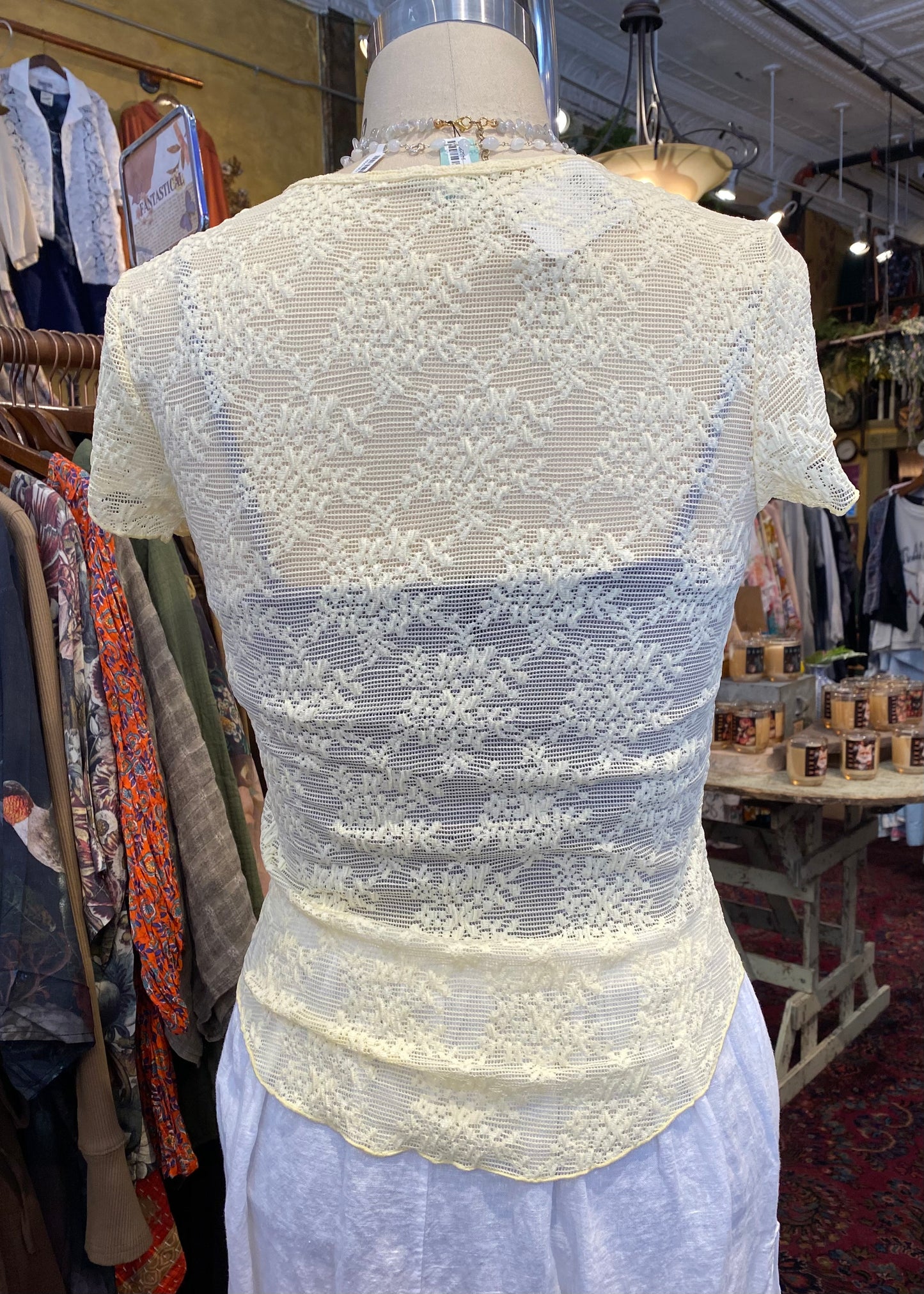 Ready To Go Lace Tee - Butter Yellow
