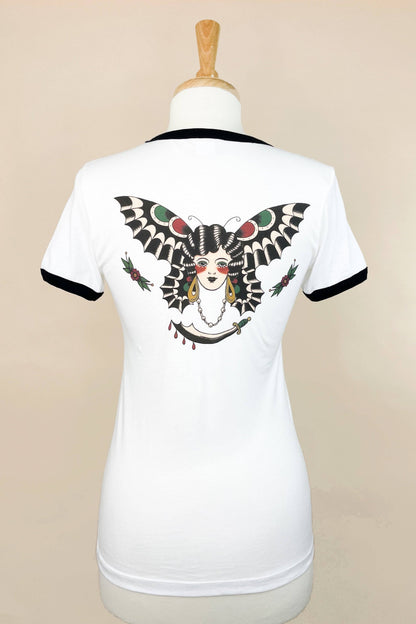 Butterfly Lady Unisex Ringer Tee