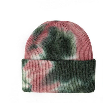 New Wool Tie-Dye Hat - Pink/Green