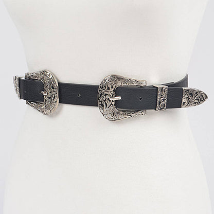 Day To Day Antique Designed Belt - Black/Silver