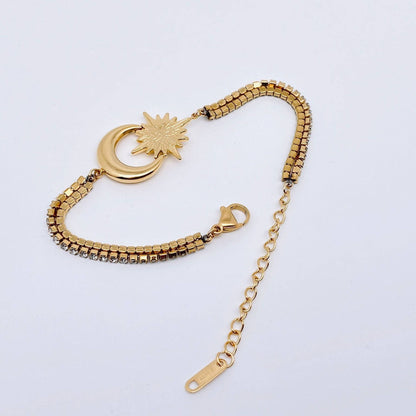 Star Moon Cubic Zirconia Bracelet