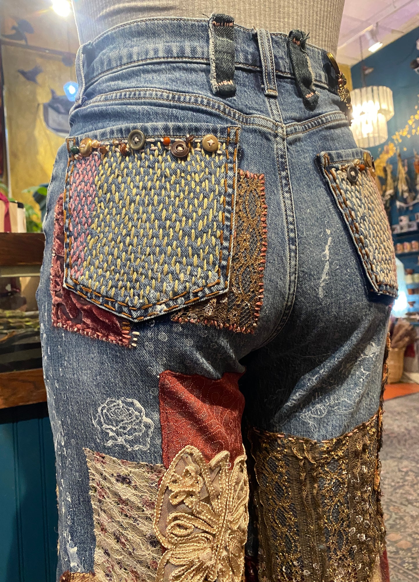 Embroidered Dreams Daze High Rise Wide Leg Jean - Savannah Pedersen*