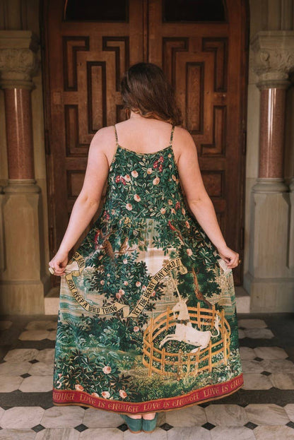 Wildheart Bohéme Long Maxi Slip Dress w/ Unicorn & Castle - L/XL (fits approx. size 12-16)