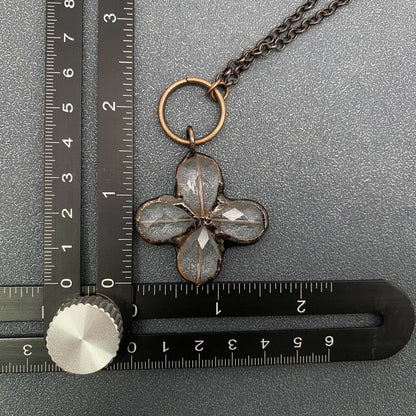 Irregular Four-leaf Clover Shape Crystal Necklace