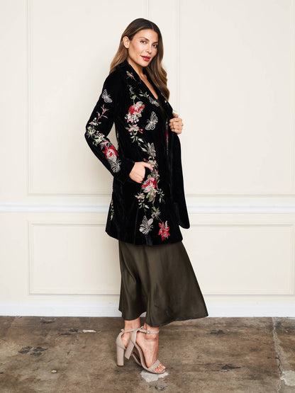 Velvet Embroidered Coat