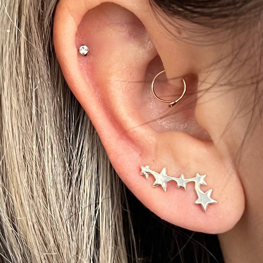 Tiny Stars Sterling Silver Ear Climber - La De Da