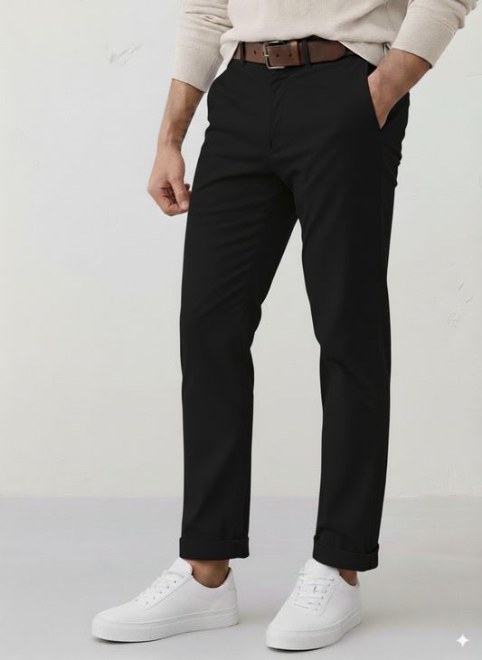 Chino Stretch Twill Pants - Black