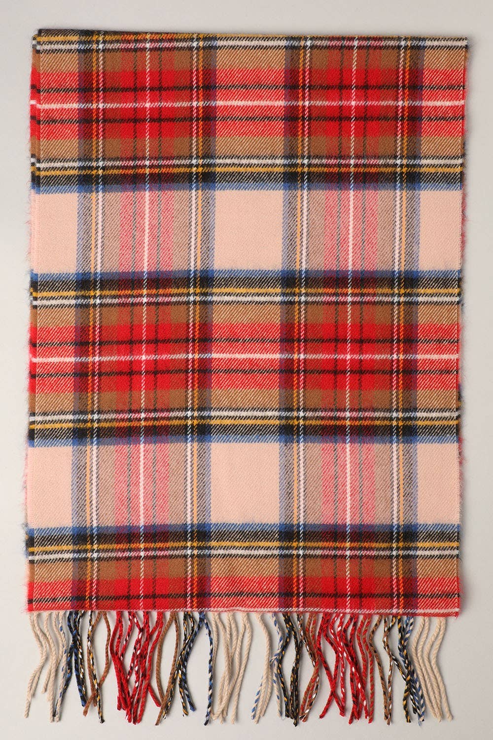 Softer Than Cashmere Tartan Plaid Muffler Scarf - Pink