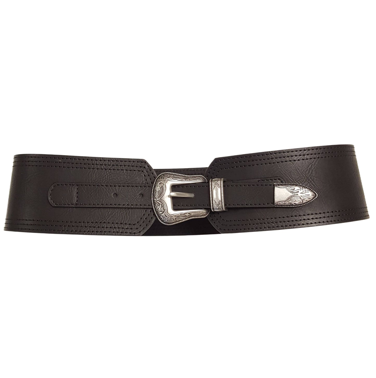 Wide Width Contour Waist Belt w/ Western Buckle Set - Tan / L