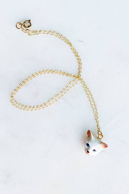 Tiny George Cat Head Necklace
