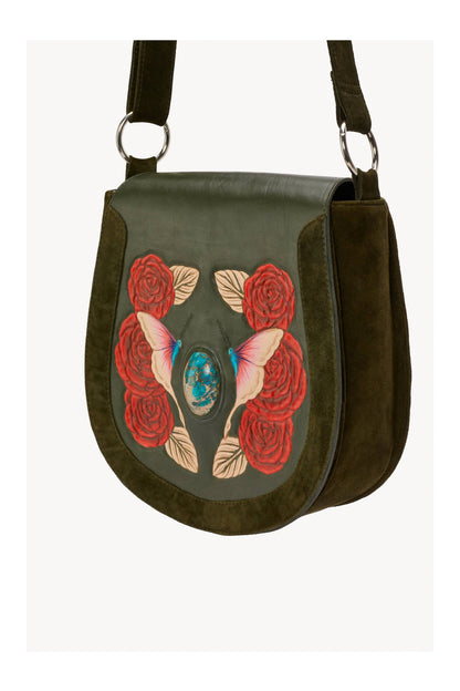 Luna Charm Bag - Olive / Turquoise