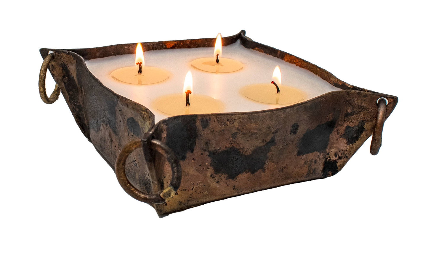 Journey Candle, Square - Lilac & Leather