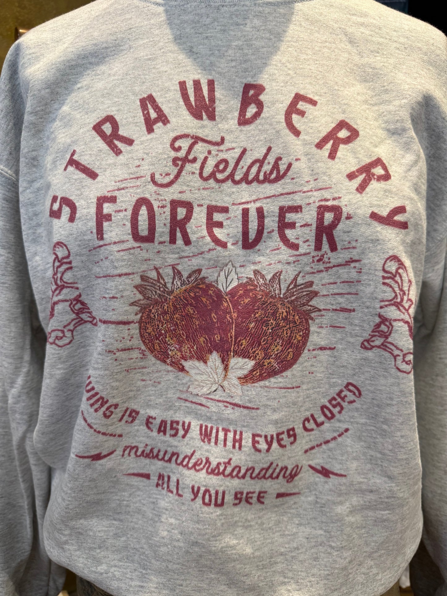 Strawberry Fields Retro Sweatshirt - Ash
