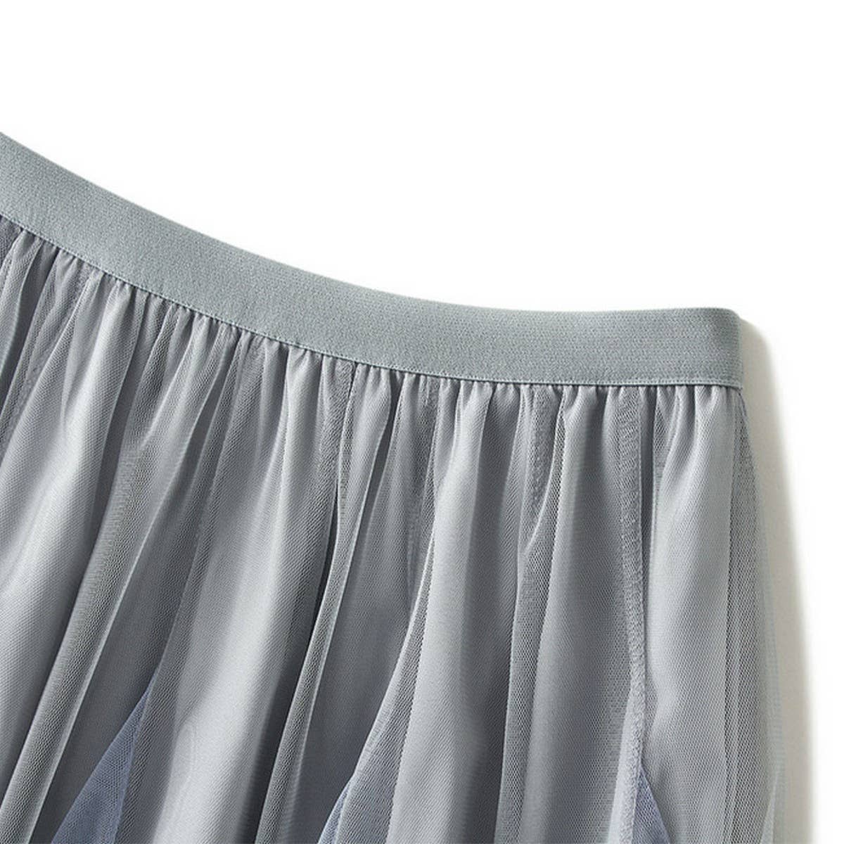 Layered Ombre Tulle Flared Maxi Skirt - multiple variants