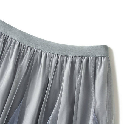 Layered Ombre Tulle Flared Maxi Skirt - multiple variants