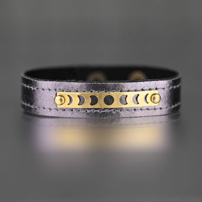 Brass Moon Phase Stacker Cuff