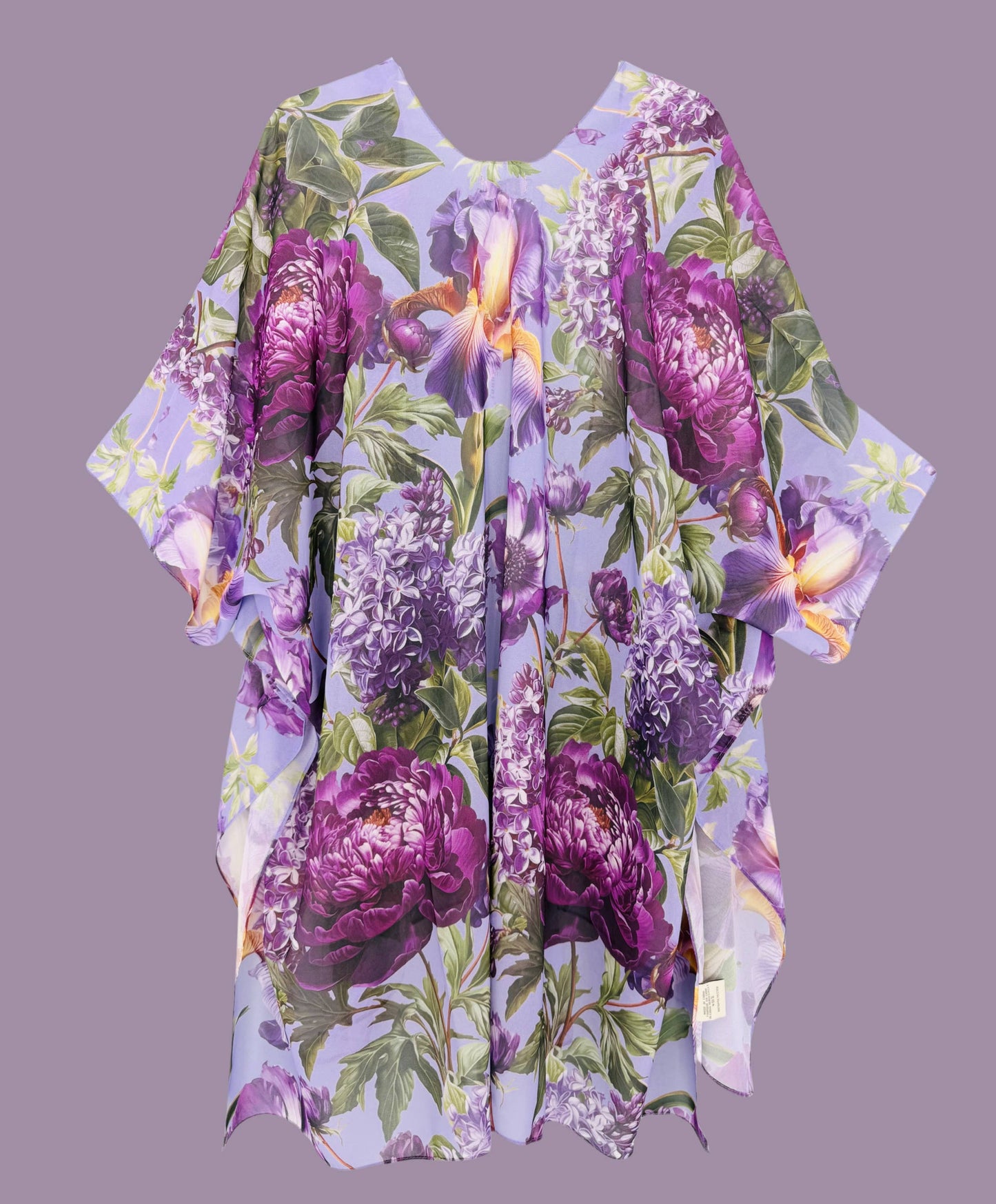 Purple Peony & Iris Kimono/Cover-Up
