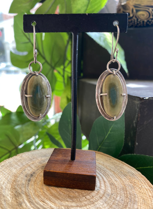 Fine Silver Imperial Jasper Earring *425E-33
