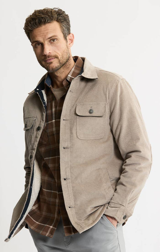 Concord Sherpa Lined Corduroy Shirt Jacket - Ivory