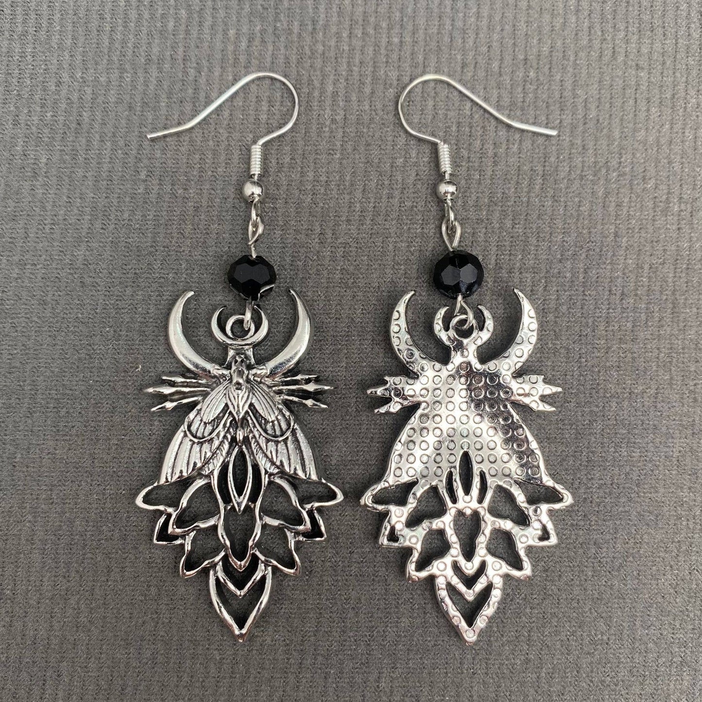 Gothic Moth Dangle Earrings - GT