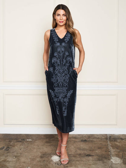 Velvet Tank Dress - Seaweed