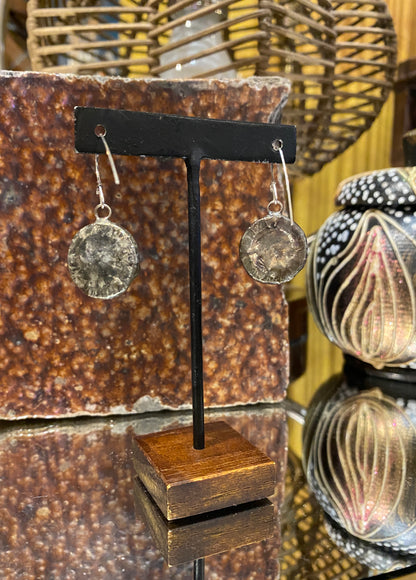 Vintage Round Japanese Floral Earrings