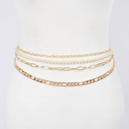 Multi Layered Chain Belt - Gold