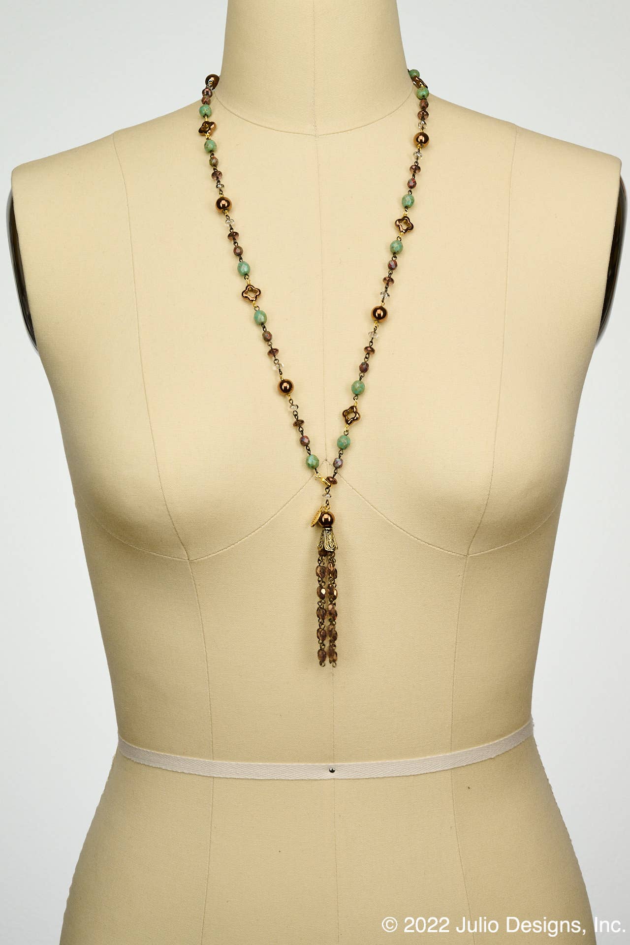 Chianti Crystal Linkage & Bronze Accent Beads, Beaded Tassel