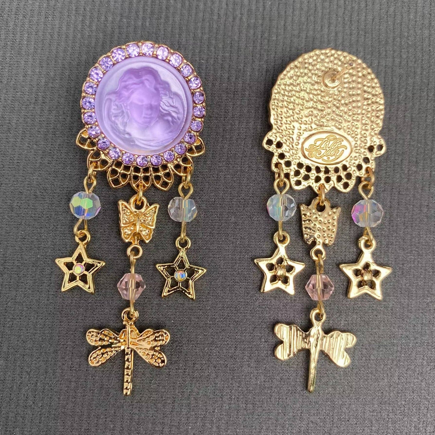 Vintage Sleepy Angel Post Earrings