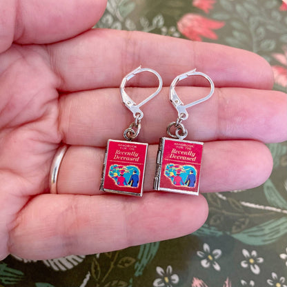 Earrings Book Locket Beetlejuice - Handbook for the Recently
