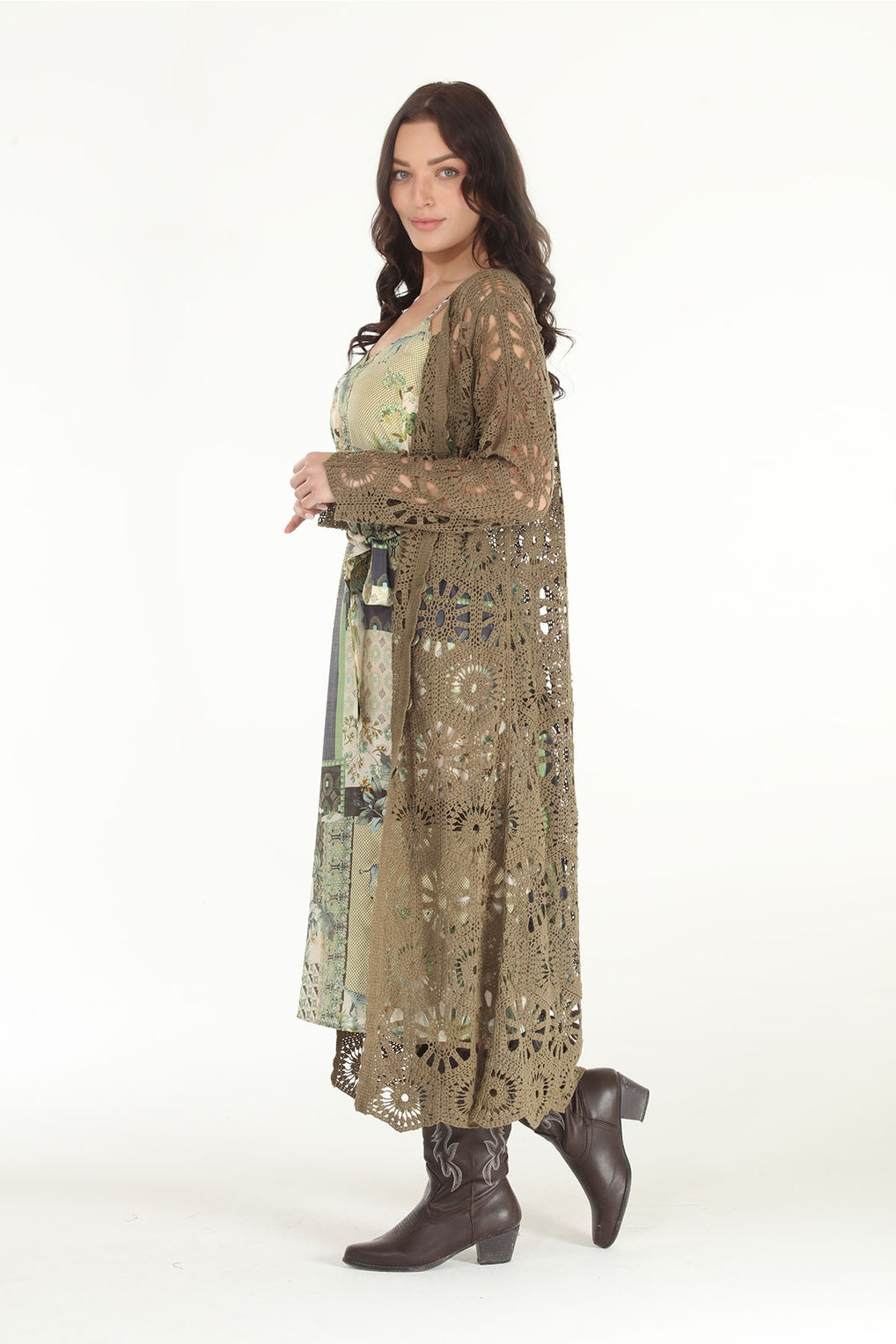 Crochet Duster - Olive