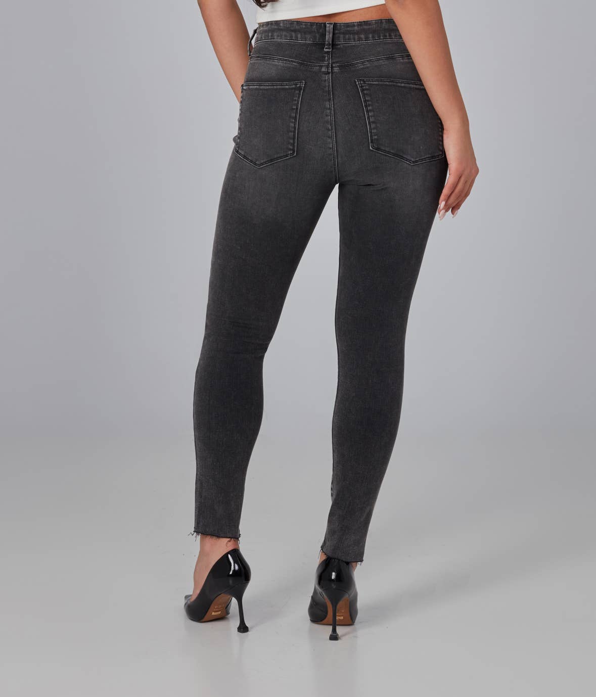 Alexa High Rise Skinny Jeans - Smokey Grey