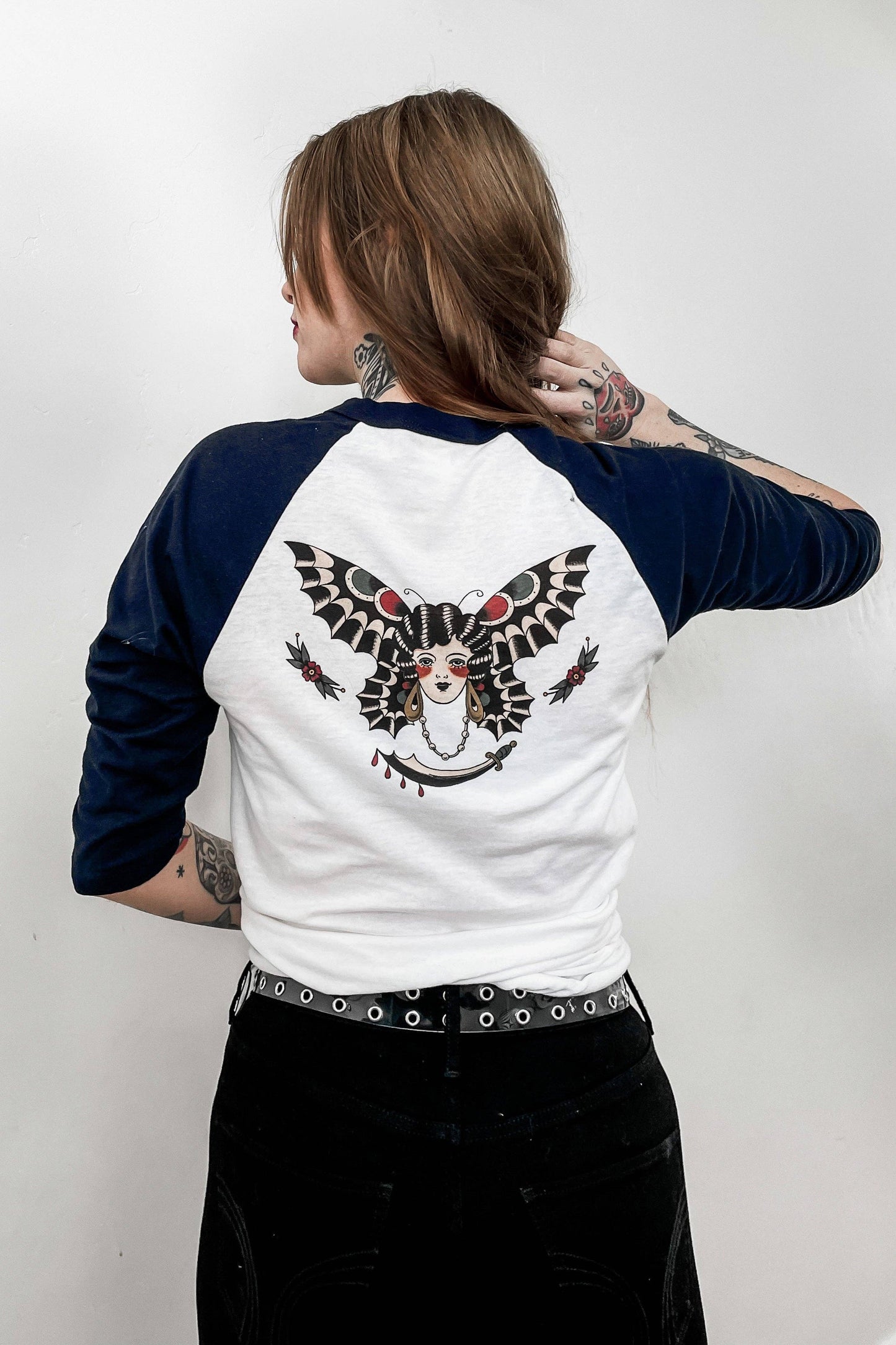 Butterfly Lady Unisex Raglan Tee- Unisex