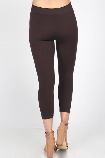 The Classic Cropped Legging in Modal Blend - Dark Brown